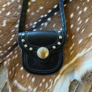 Beautiful black vintage Silvertip brand western purse.